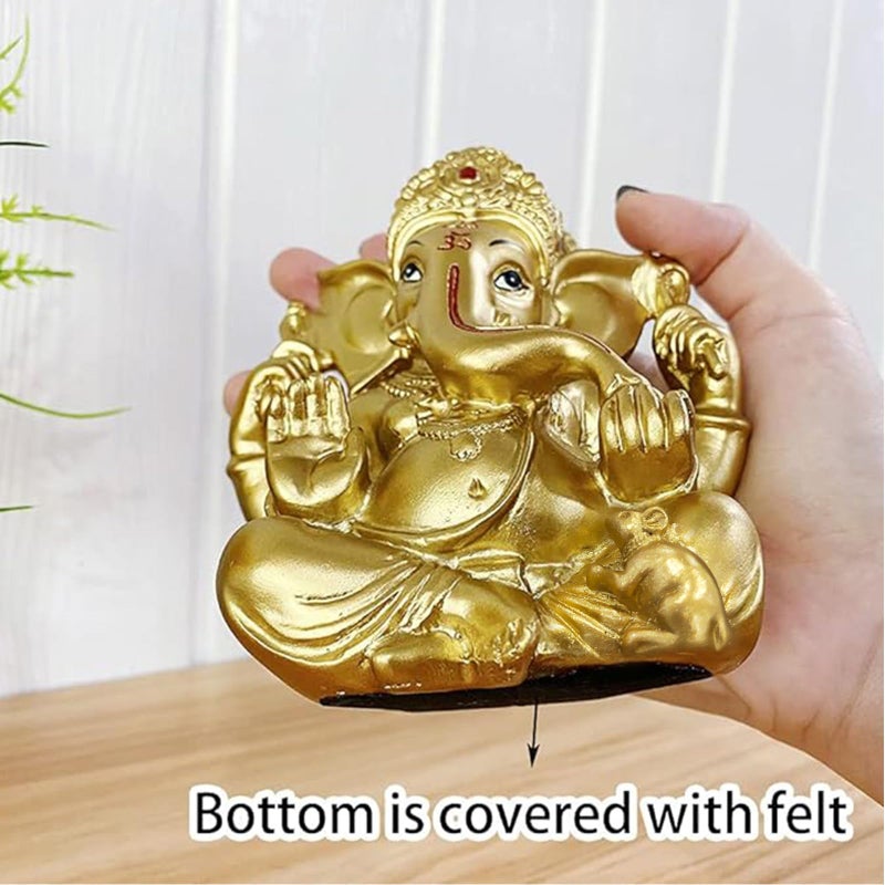 BangBangDa Hindu Ganesha Statue Diwali Decor - India God Lord Ganesh Ganpati Indian Idol Home Office Temple Mandir Puja Decor Altar Yoga Meditation Room Altar Shrine Kit Wedding Return Gift - Image 3